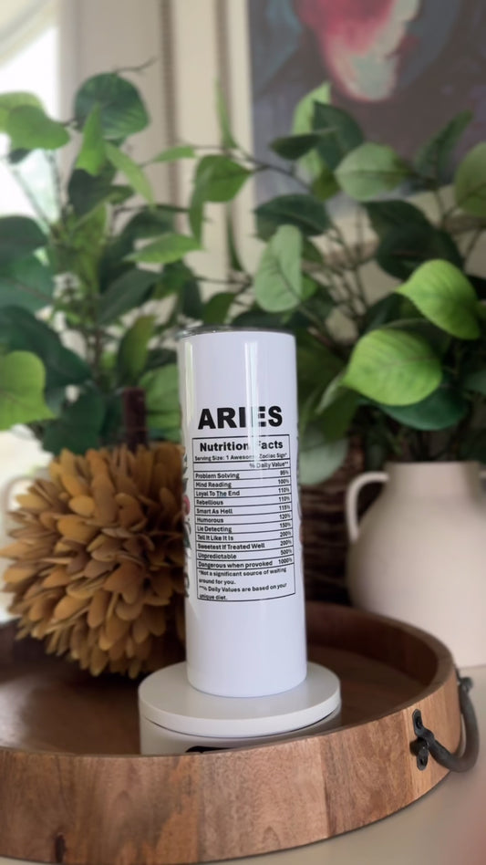 "Aries Tattoo-Style Astrology" Tumbler